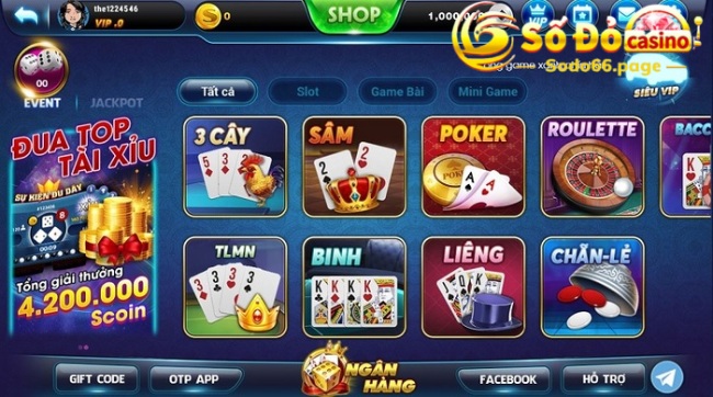 Sảnh game bài nhà cái Sodo66