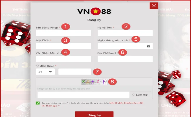 Đăng Ký VN88 – Hướng dẫn tạo tài khoản VN88 nhanh nhất